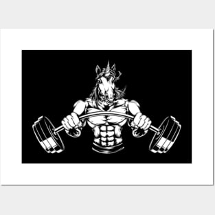 Fitness Gym Weightlifting Unicorn Posters and Art